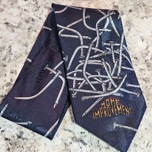 Vintage Home Improvment TV Show Mens Polyester Necktie Blue with Nails